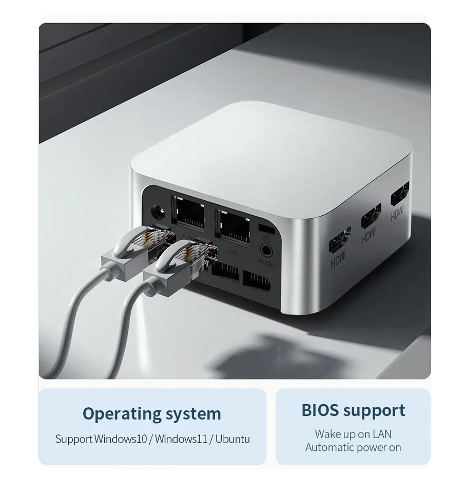 SZBOX T8 Plus Mini PC Intel 12Gen Twin Lake N150 Windows 11 DDR5