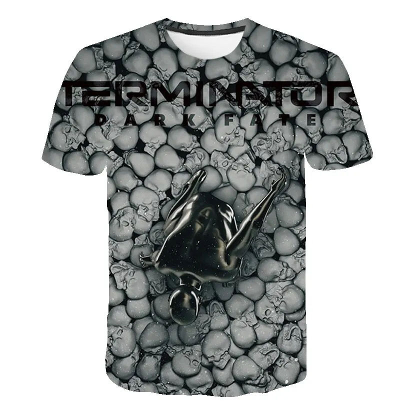 Movie Terminator Series T800 Dark Fate 3D Printed T-shirt Comic Character T-shirt Summer Harajuku Style T-shirt Men's Casual Top