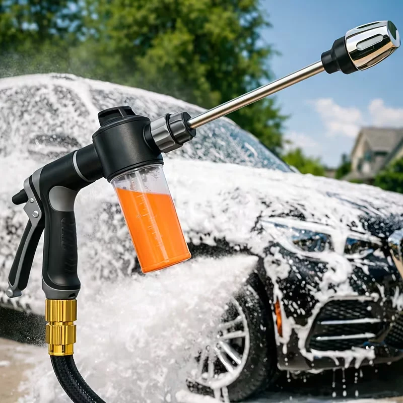 High Pressure Car Wash Water Gun Garden Water Pipe Nozzle, Multifunctional Watering Tool, Powerful Cleaning For Cars and Gardens