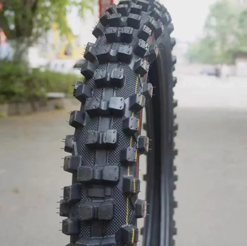 Off road motorcycle tires, front 80/100-19, rear 120/90-16, turtle back large pattern inner and outer tires view 5
