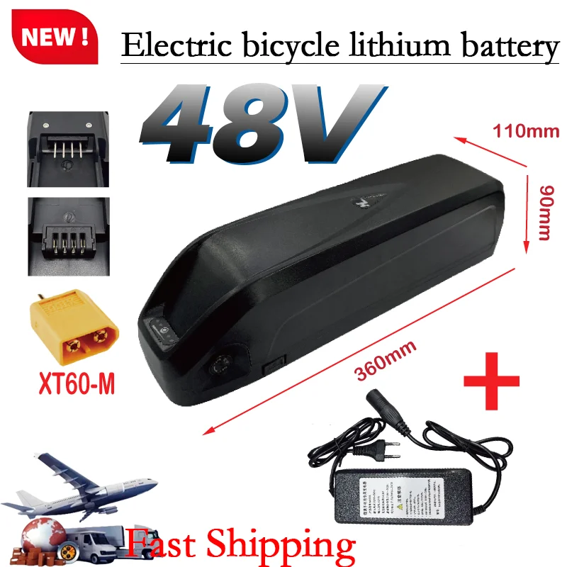 

2024New Citycoco Electric Scooter Battery 48V 20Ah-60Ah for 250W~1500W Motorcycle/bicycle Waterproof LithiumBattery + 2A Charger