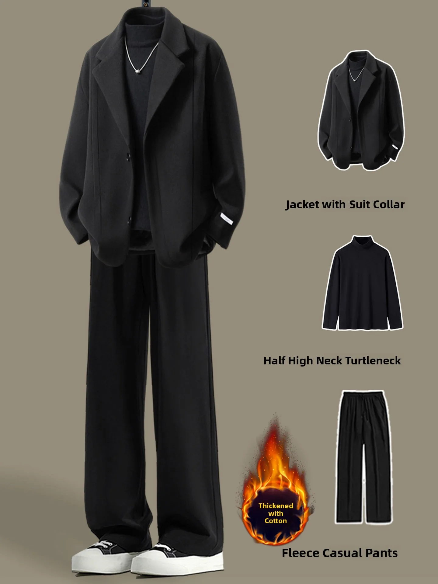 

Мужской утепленный шерстяной пиджак Bla ort Thiened для повседневного отдыха, весенне-осенний сезон, двубортный дизайн на пуговицах