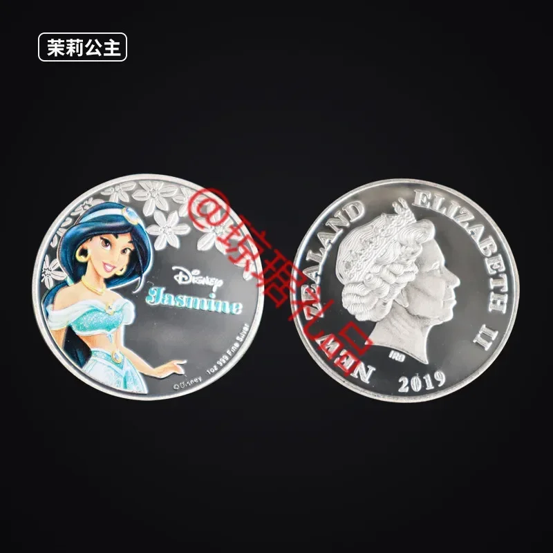 Disney Princess Commemorative Coin Cute Cartoon Character Snow White Cinderella Sleeping Beauty Animation Collectible Toys Gifts