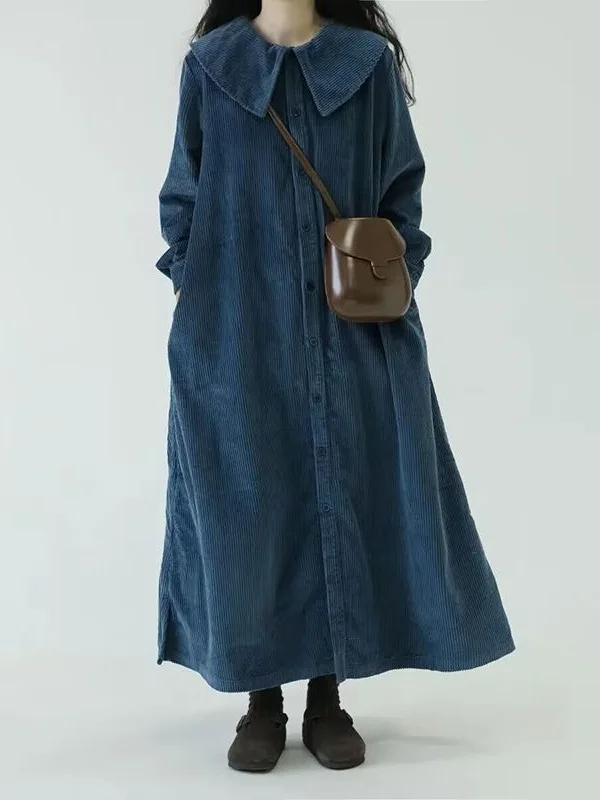 

plus Size Women's Long Sve Velvet Dr Spring Autumn Vintage Le Collar Slimming Long Dr Comfortable Loose Fit Maxi D...