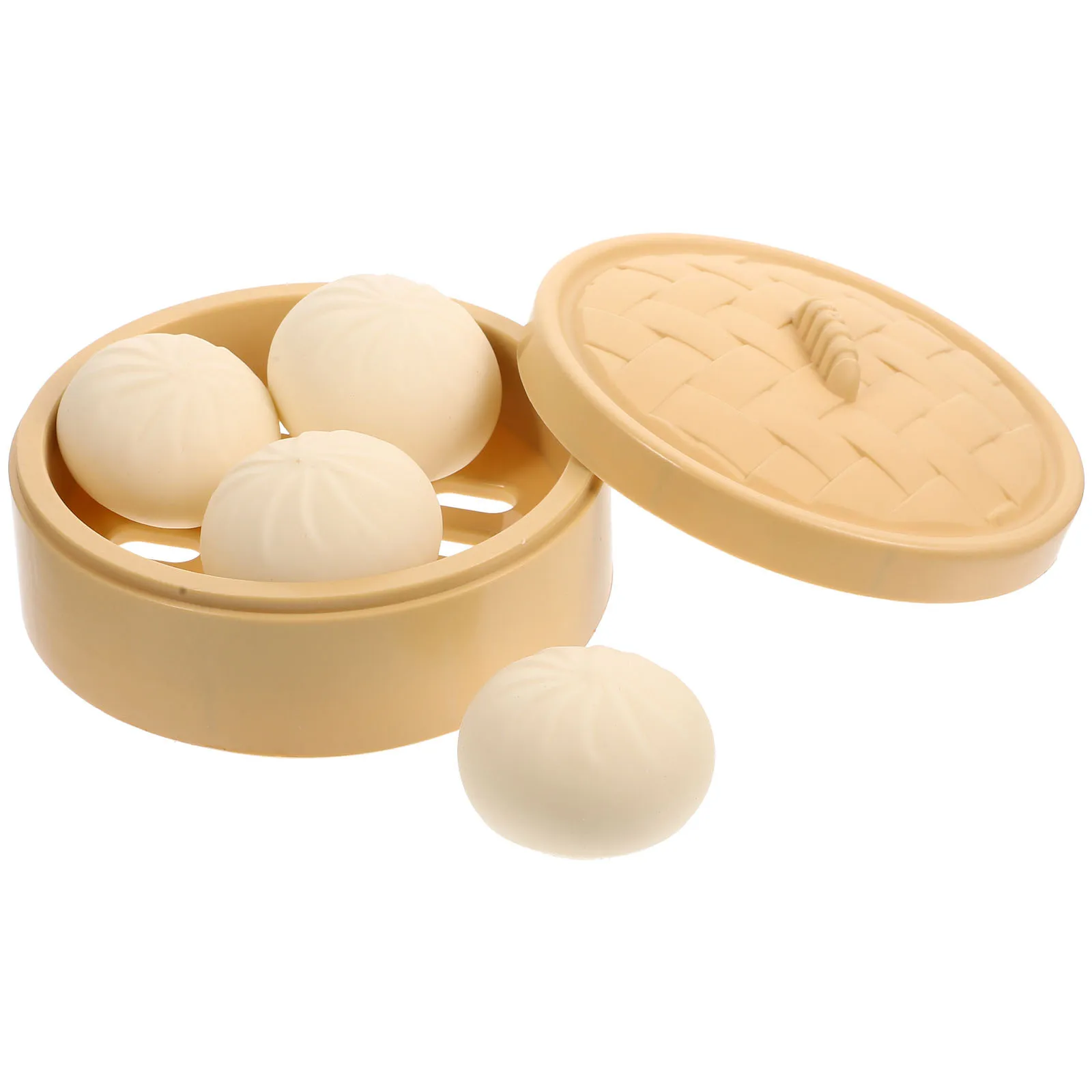 1 set di simulazione panino al vapore spremere morbido per alleviare lo stress decompressione agitarsi divertimento per bambini festa in ufficio oggetti di scena ingannevoli sensoriali