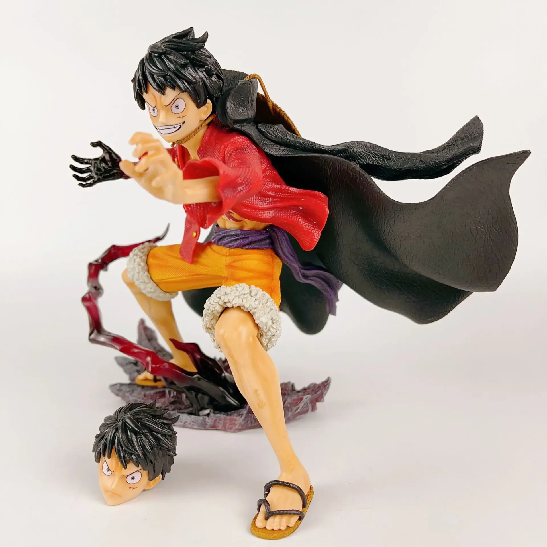 One Piece Monkey D. Luffy Replaceable Head Statue Anime Figure 18cm Pvc Action Figurine Collection Ornament Model Christmas Gift