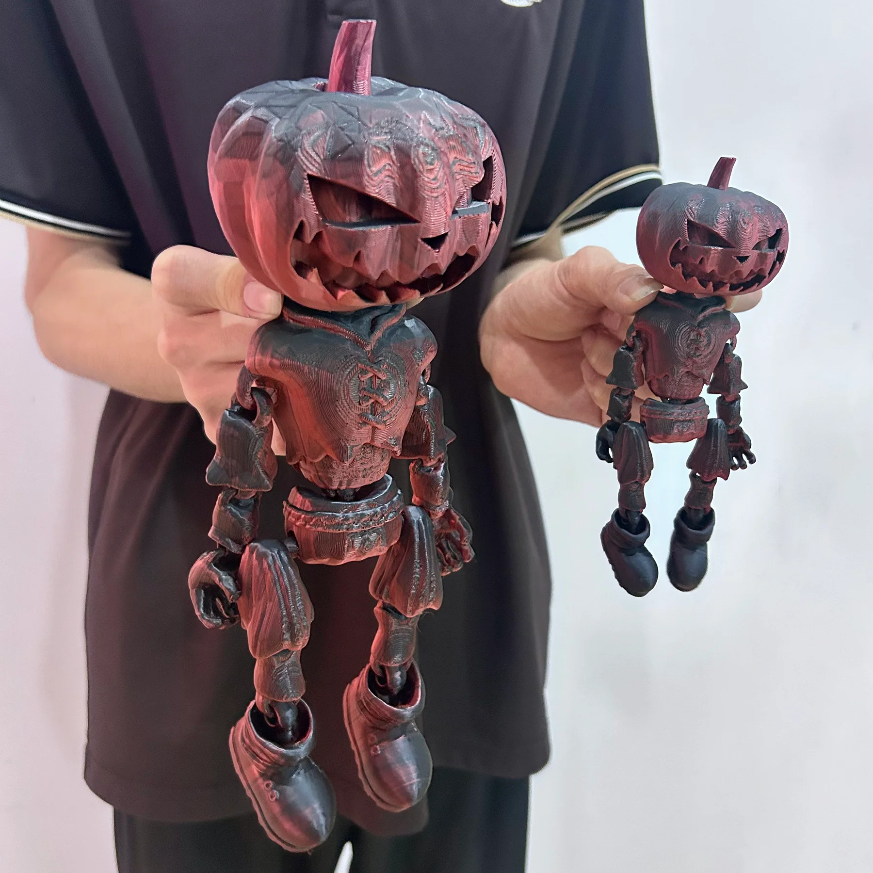 2 قطعة الناس اليقطين المطبوعة ثلاثية الأبعاد مع المفاصل المنقولة ، نماذج الحيوانات ، ديكور سطح المكتب المنزلي الحلي ، الهدايا ، التماثيل القابلة للجمع