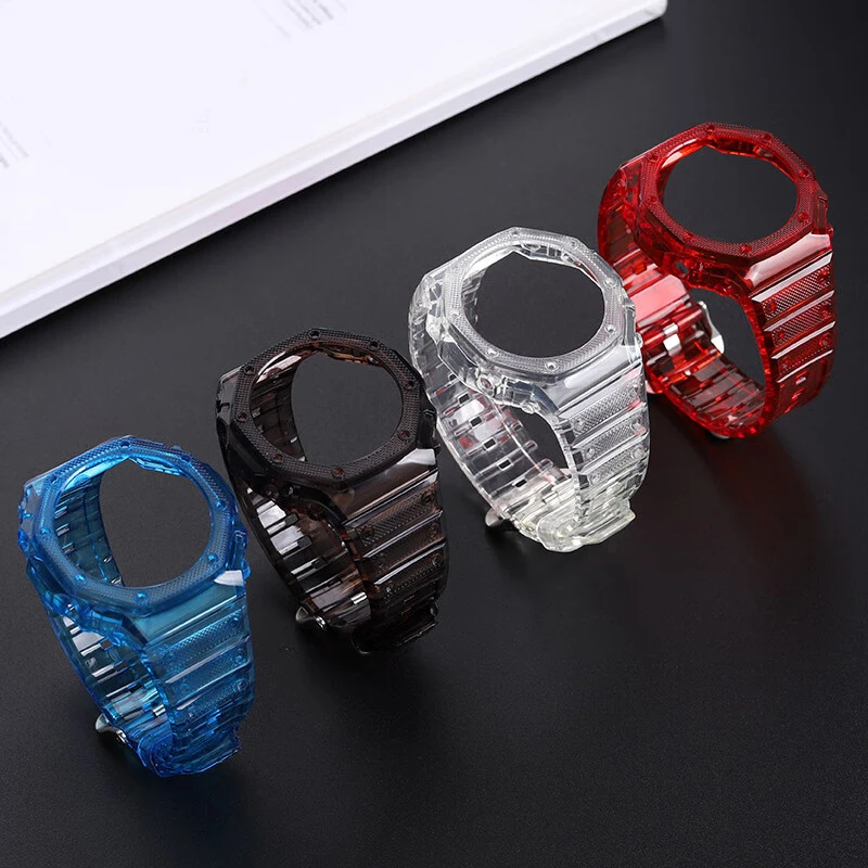 Waterproof Sports Silicone Watch Case For Casio G-shock GA-2100 GM-2100 Watchband Modified transparent Rubber Strap Watch Case