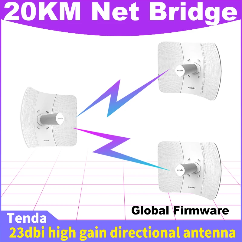 

Tenda O8 Outdoor Access Point 433 Mbps Long Range CPE 5GHz Wireless Bridge 23dBi Transmission 20km AP|WISP|IP65 Waterproof