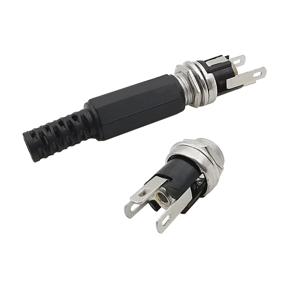 DC Power Männlich Weiblich Stecker Löten Stecker 5,5mm x 2,1mm DC Buchse Jack Mutter Panel Mount Adapter DC Anschlüsse 5,5x2,1mm – Detail 2