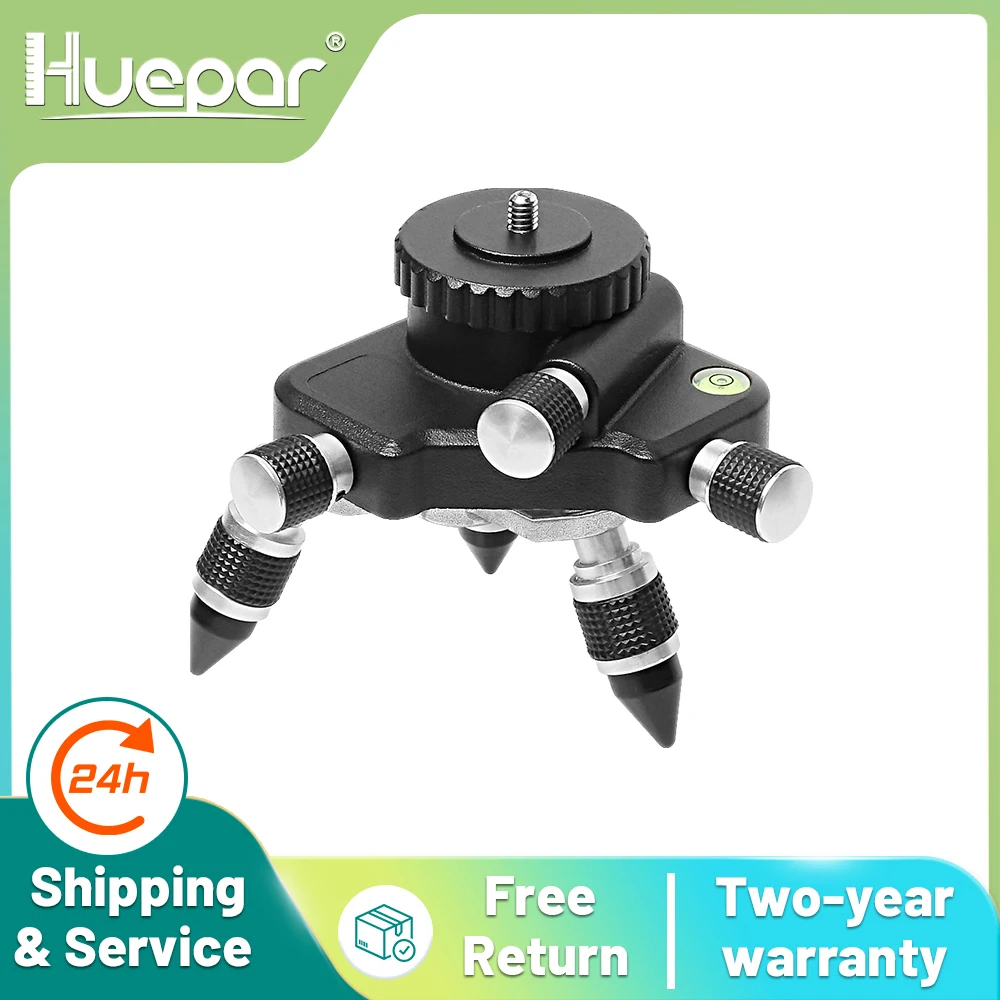 Laser Level Adapter Metal 360-Degree Rotating Base for Laser Level Tripod  Horizontal Bubble Micro-adjust FineTurning Pivoting