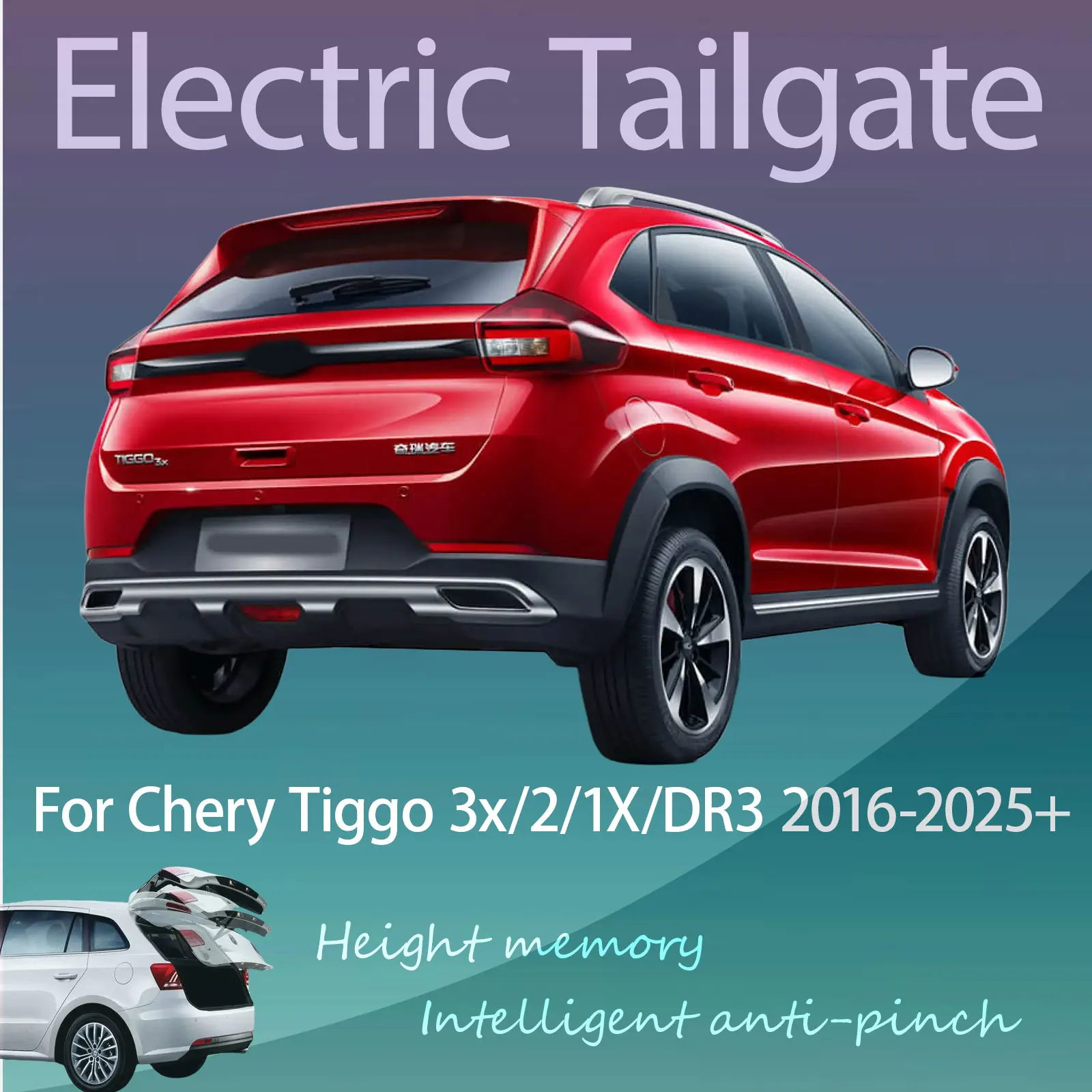 For Chery Tiggo 3x/2/1X/DR3 2016-2025+ Electric Tailgate with Sensor Trunk Anti-pinch Memory Height Intelligent Operation