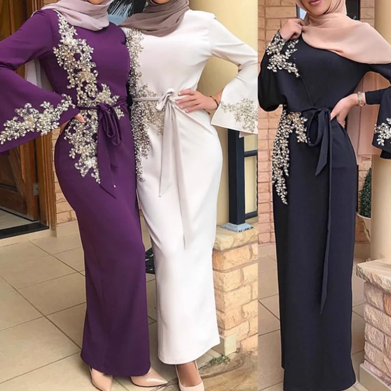 

Dubai Dress Long Skirt Embroidered Slim Fit Hip Hugging Dress