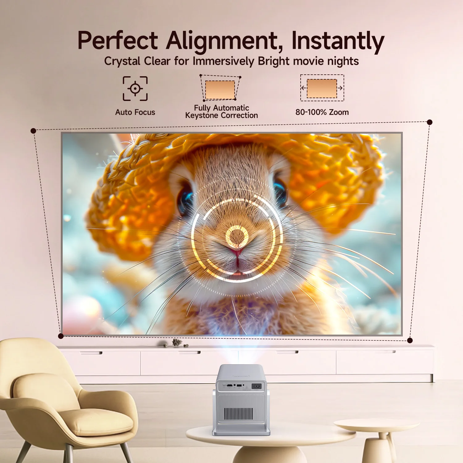 Magcubic X7 Projektor mit Autofokus, Unterstützt 8K-Dekodierung, Native 1080P & 1000 ANSI mit Wifi6 BT5.4 Heimkino-Videoprojektor – Detail 5