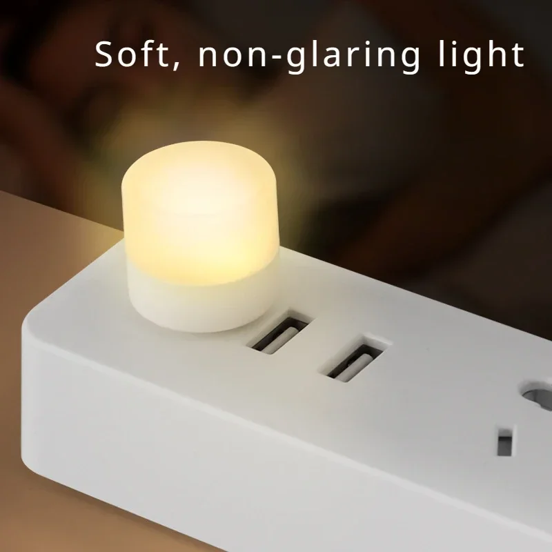 USB Night Light Portable Bedroom Bedside Sleep Light Mini Dormitory Night Rise Saving Holiday Stall Desktop Office Decoration