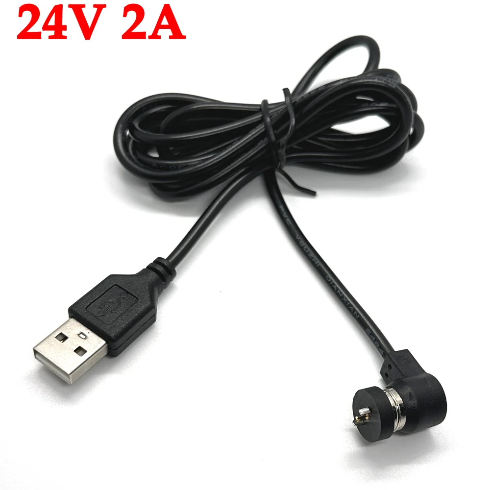 

1Set 2A Magnet Spring-Loaded Pogo Pin Connector to Fast Charging Magnetic Data Cable 24V 2A Power Cord 1.5 Meter USB Adapter