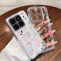 Xiaomi 14T 13T 11T Pro Poco X6 F6 X5 꽃다발 꽃 투명 소프트 실리콘 커버 Funda Redmi Note 13 14 12 11 Pro 5G