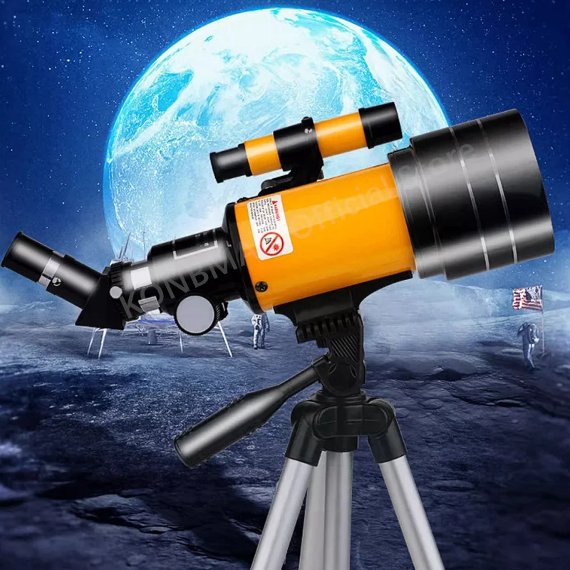 Astronomical Refraction Telescope 70mm Aperture 300mm Portable for Beginners in Astronomy for Adults and Children