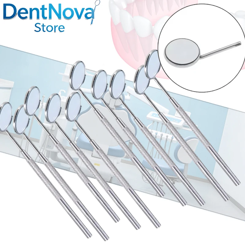 10 Spiegel-10 Griffe Dental-Mundspiegel Reflektor Professionelles Zahnarzt-Werkzeug Autoklavierbares Munduntersuchungs-Set