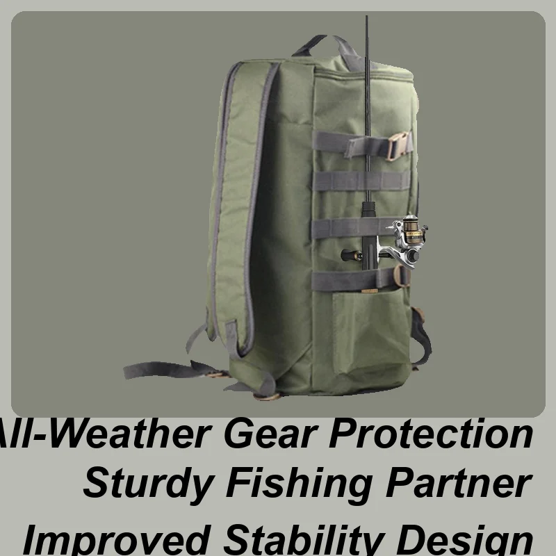 

Tackle Box Backpack Tackle Box Sling Bag With Rod Holder Waterproof Reel Equipment Bait Storage Pack For Riverside Mountain