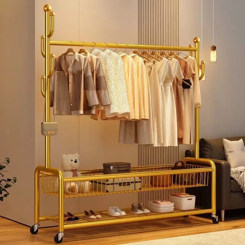 # Compact Free Standing Indoor Clothes Drying Rack Movable Rod Bedroom Balcony Clothes Rack Clothing Racks Clothing Rack Stand