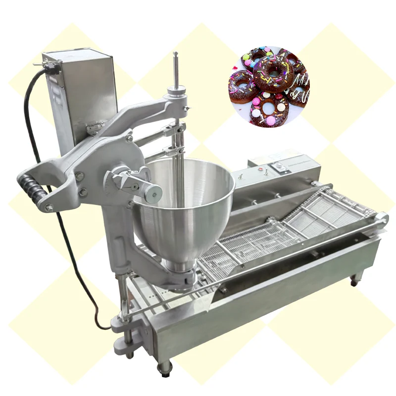 Commercial Automatic Donuts Machine Double Row Electric Donut Forming Machine Fryer