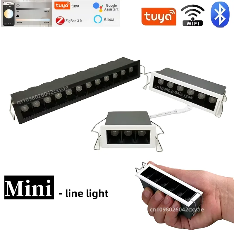 Tuya Smart Spotlights Mini Downlights LED Line Lights COB Ceiling Lights Anti-Glare Kitchen Living Room Indoor Lighting Bulbs