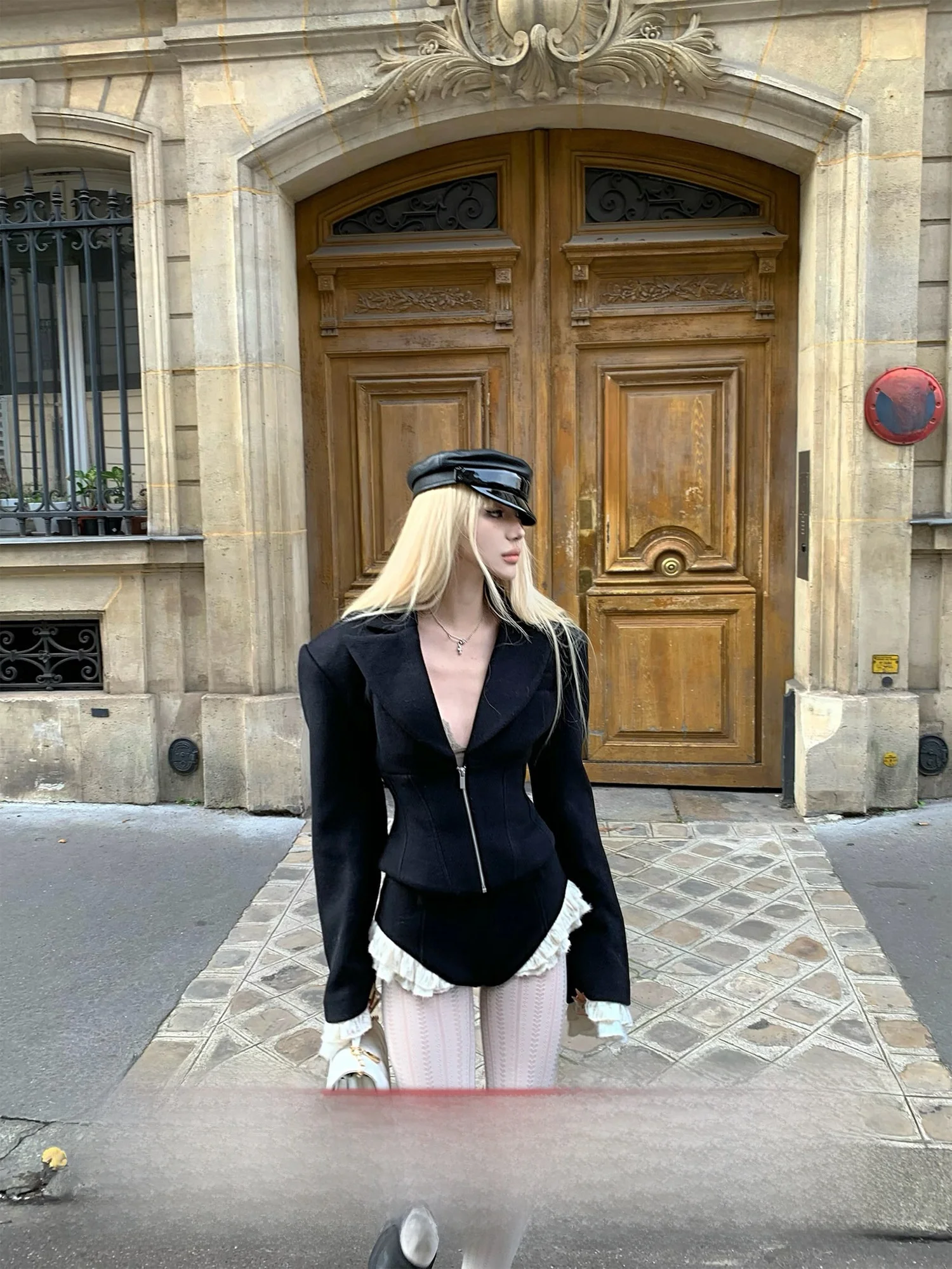 

Bla Tailored Suit Jaet And orts Set with Waist-Cinching Wool Blend Original Design Women's Faion Winter Collection