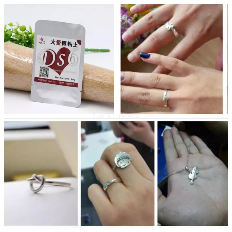 5g/10g/Bag Jewelry Material Sterling Silver Clay DIY Handwork Manufacture Creative Modeling Ring Pendant Sterling Silver Jewelry