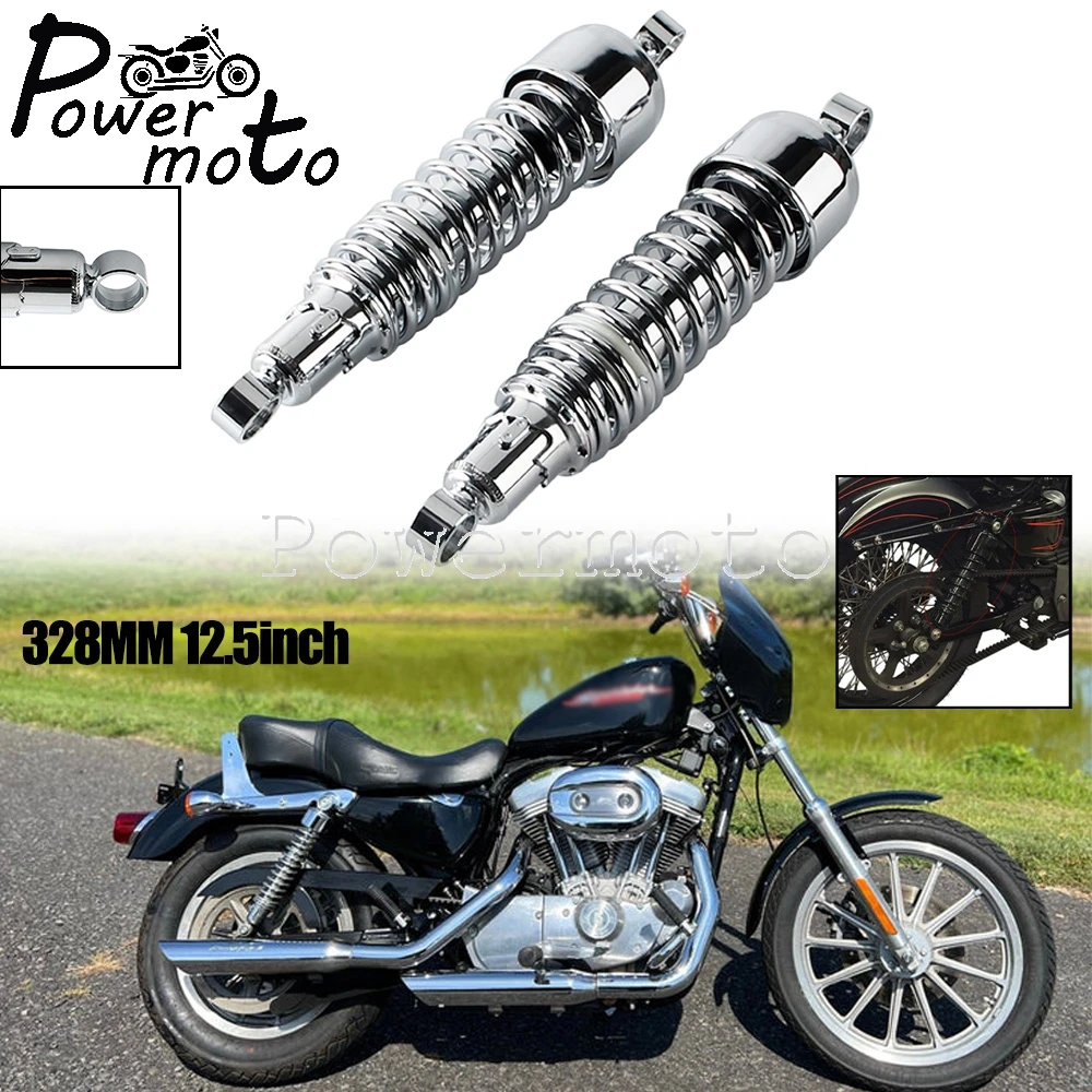 

For Harley Sportster 883 1200 XL883 XL1200 Touring Chrome/Black Motorcycles Rear Shocks Absorbers Suspension 325 MM Accessories