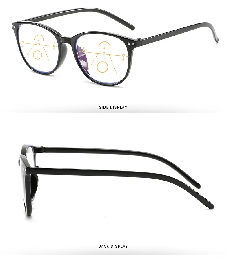Multifokale Progressive Lesebrille Retro Anti Blau Licht Multifokale Ältere Brillen Männer Frauen Große Rahmen Brillen – Detail 3