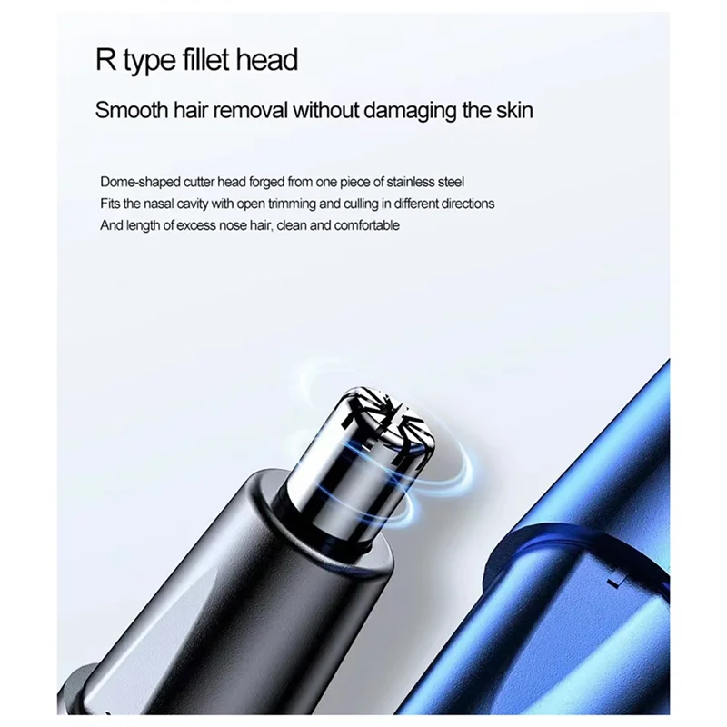 A62K-New Product Electric Men's Nose Hair Trimmer USB Rechargeable Portable Mini Nose Hair Shaving Knife For Men Women Durable