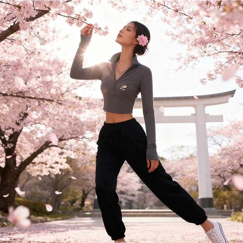 المرأة طويلة الأكمام الياقة المدورة المحاصيل القمم تي شيرت غير رسمي Harajuku 2025 الربيع الصيف جديد بلون مثير أسلوب بسيط نادي الحفلات #6