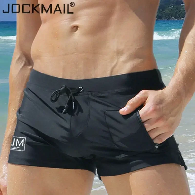 JOCKMAIL Sexy Male Swim Briefs Low Rise Men\'s Nylon Swimwear Bikini Mens Swimming Surf Elastic Sunga Underpants Beach Shorts