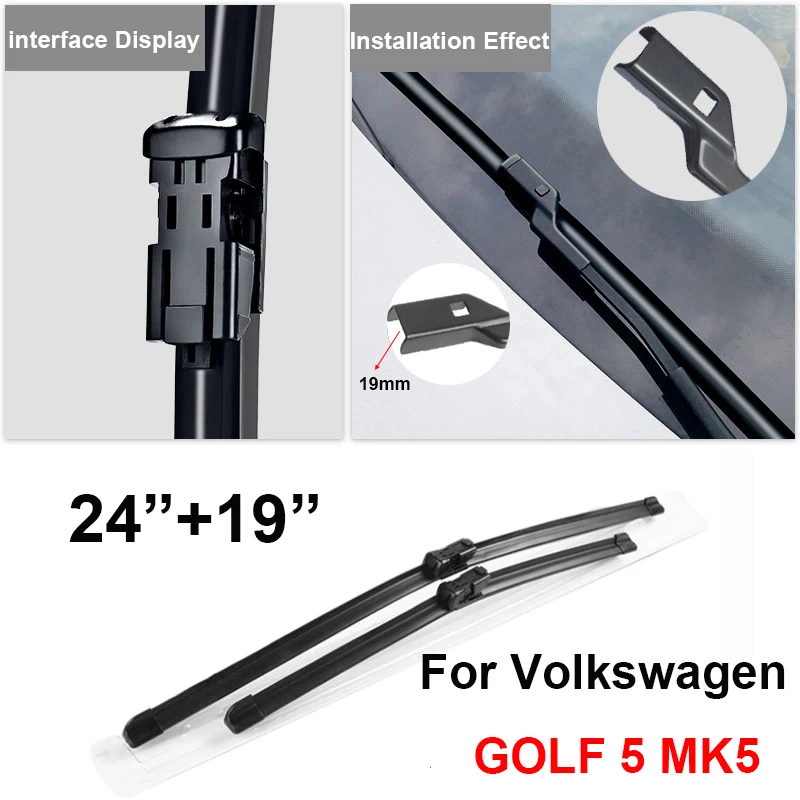 TONLINKER Car Wiper Blades For Volkswagen VW GOLF 5 MK5 1K1 2006 2007 2008 Car Accessories Front Windscreen Wiper Blade Brushes