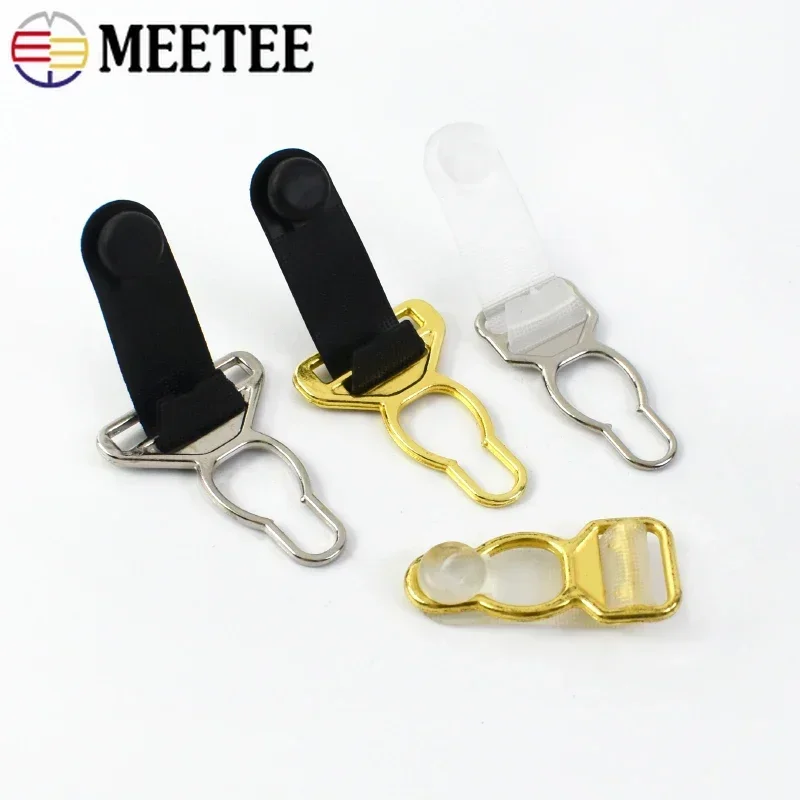 Meetee 10/30/50Pcs 10-18mm Suspender Clip Buckle Underwear Bra Strap Adjuster Clasp Stockings Garter Buckles Garment Accessory