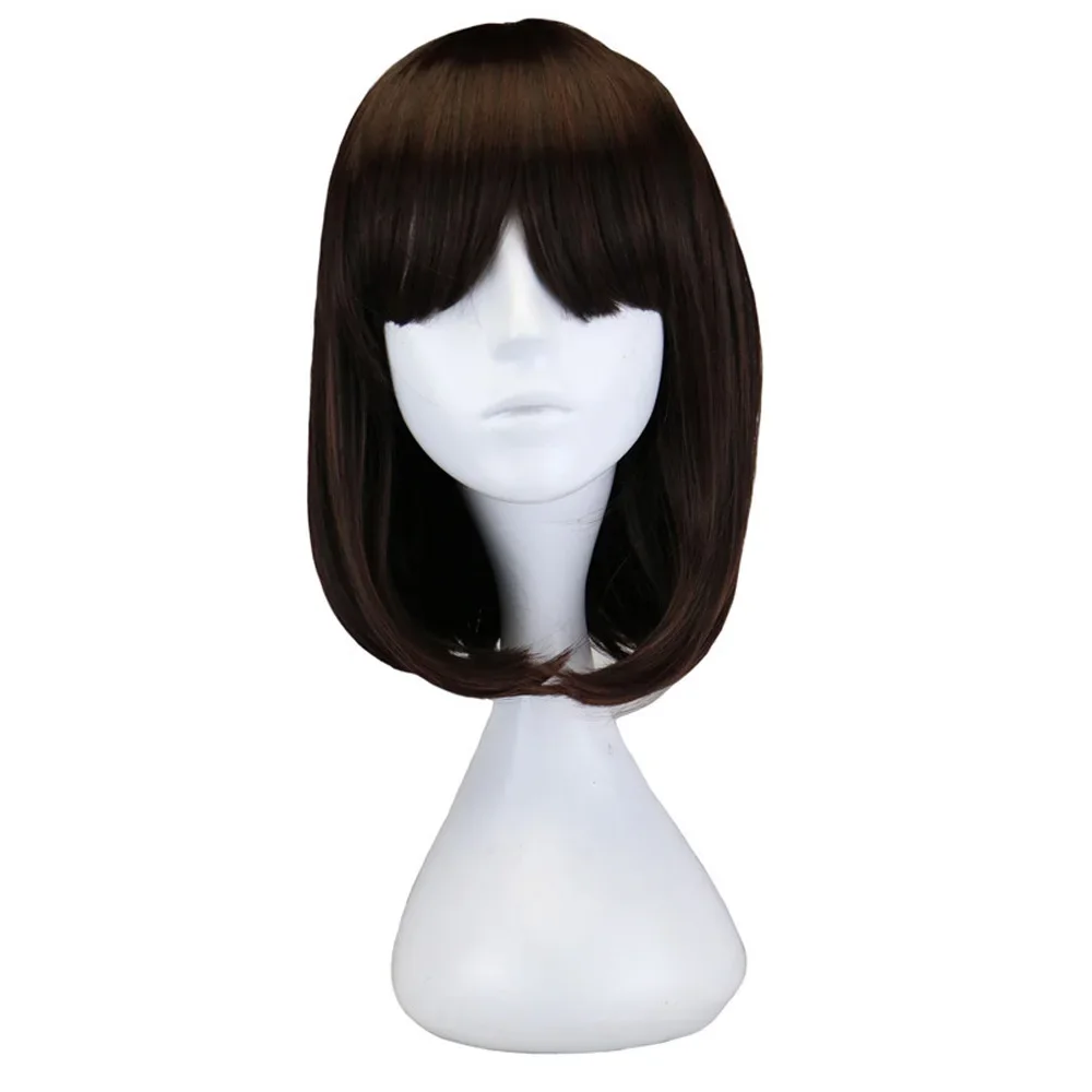 Bob Short Straight Synthetic Wigs with Bangs Black Hair Wigs for Women Daily Cosplay Party Wigs Heat Resistant