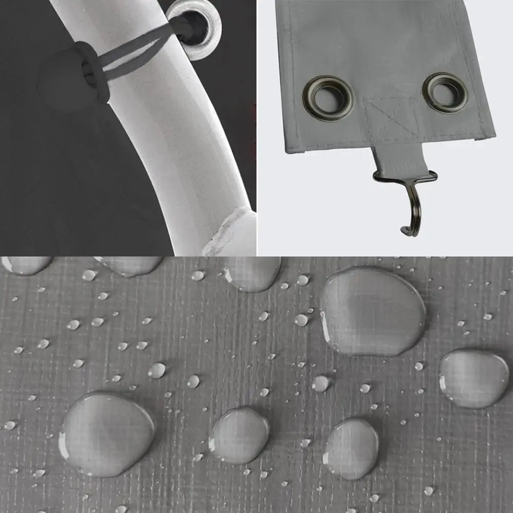 Copertura di ricambio per carport resistente da 12 x 20 piedi, telo grigio con gonne e elastici per le gambe, telaio non incluso