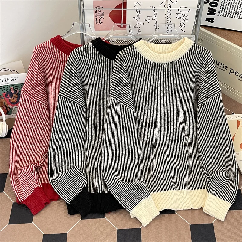 Crew neck sweater knit men's fashion brand autumn and winter base shirt men's temperament slim top
