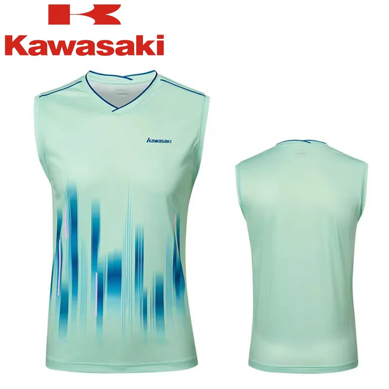 Kawasaki New Badminton Suit Men's Vest Game Training Top Jersey Sportswear Running Shorts Fashion Vest Breathable Tennis Clothes