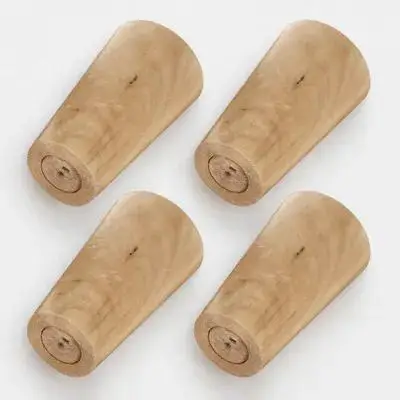 4Pcs Natural Wood Furniture Feet Smooth Polished Hardwood Sofa Legs Round Solid Replacement Cabinet Dresser Bun Legs Protect