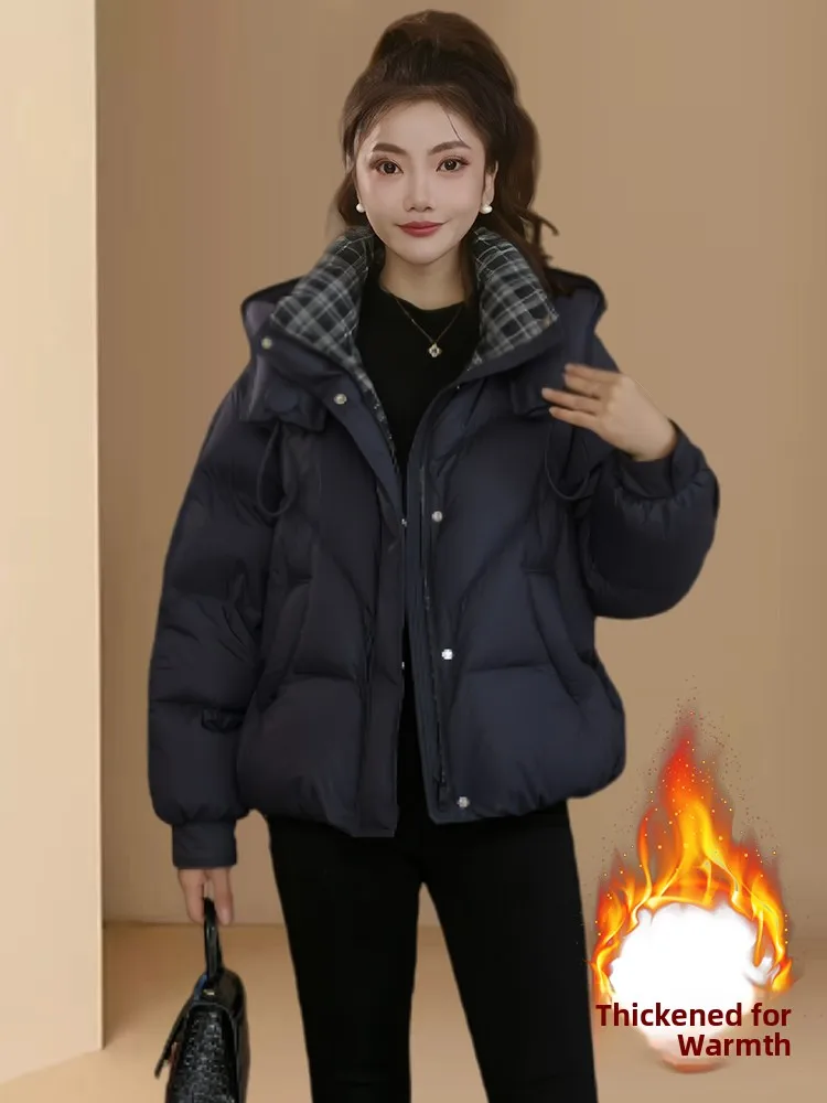 여성용 다운 코튼 재킷 겨울용 두꺼운 따뜻한 코트 후드 브레드 스타일 한국 버전 다용도 소형 사이즈 친화적인 외투