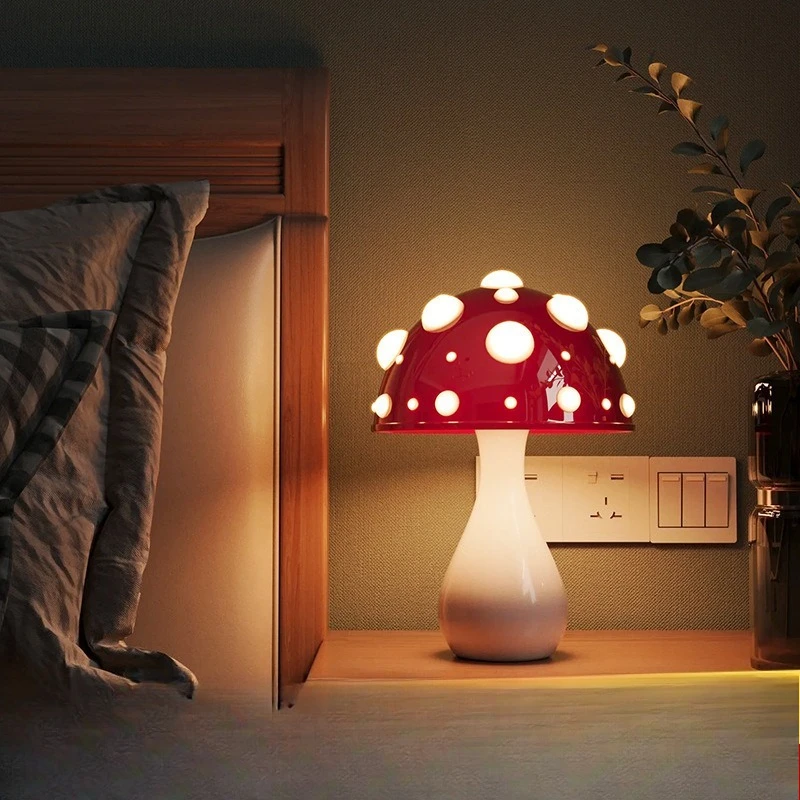 Mushroom decorative desk lamp Bedroom bedside dimming atmosphere Student dormitory desktop night