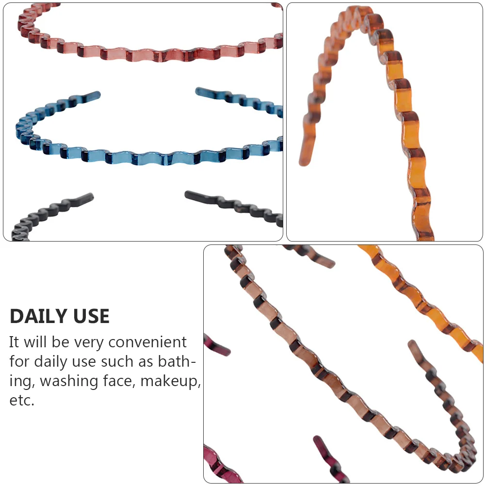 

6 шт., обруч для волос из смолы, повязка на голову для купания и душа, прочный, долговечный, простой стиль, модный обруч для волос для женщин