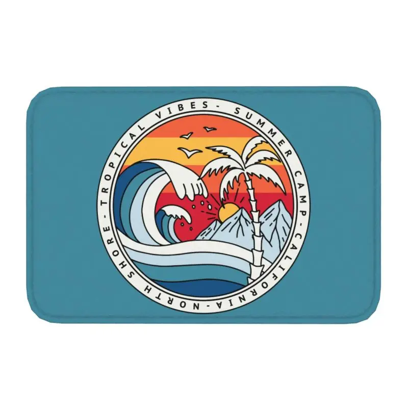 California Beach Surfing Doormat Anti-Slip Bathroom Kitchen Mat Toilet Door Floor Entrance Carpet Rug