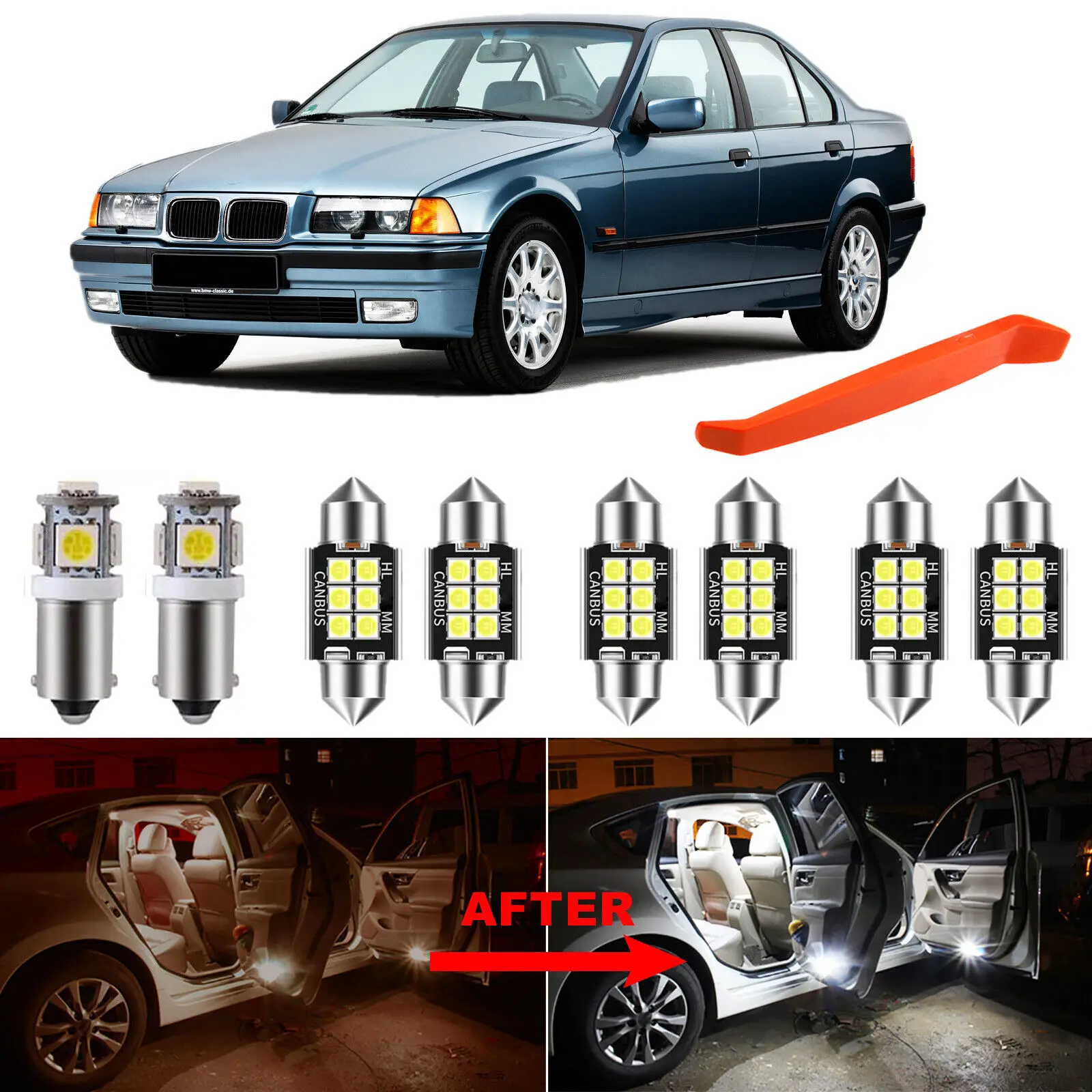 

Winetis 12 шт. для BMW 3 серии-E36 1992-2000 6000K, белая фотография, интерьер, фотосессия, набор + бесплатный инструмент