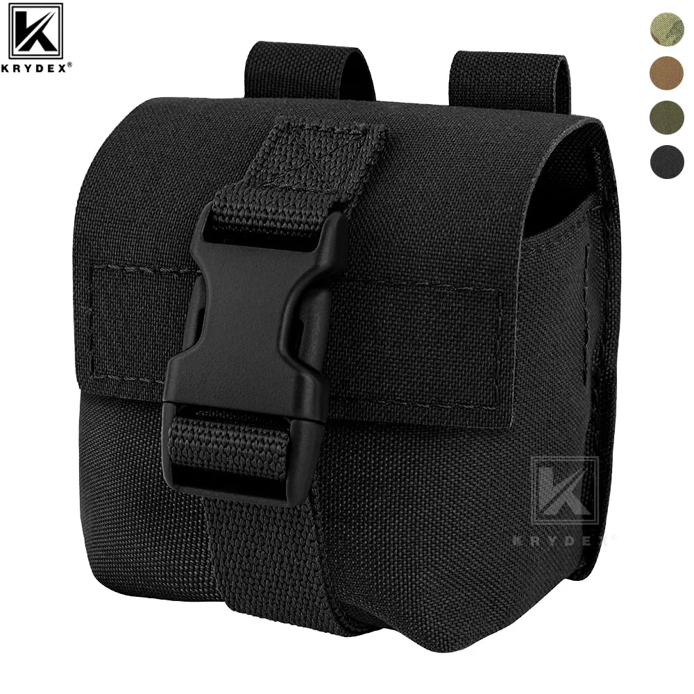 KRYDEX Tactical MOLLE Frag Grenad Pouch Waist Belt Storage Bag Small Handy Army EDC Glove Pouch Airsoft Hunting Shooting Gear