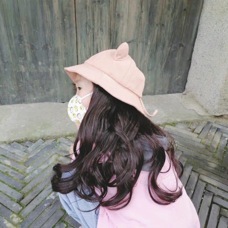 KIDS Toupee Headwear Children's Hat Wig Integrated Non Detachable Long Curly Hair Big Wave Girls Autumn Winter Warm Caps Female