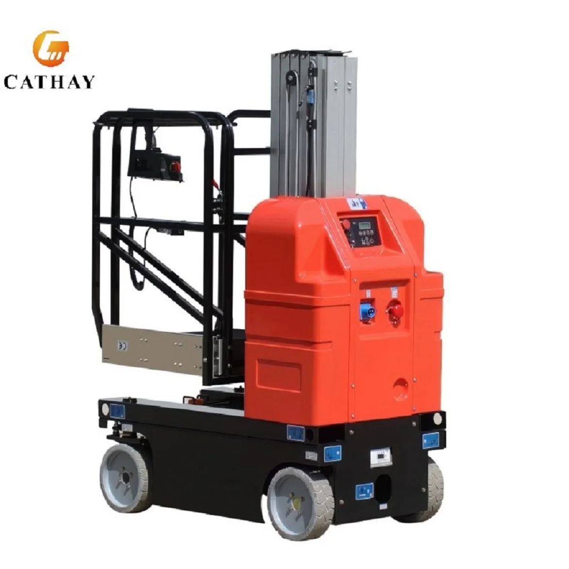 Cathaylift Ultra Stable Self-Propelled Aluminum Alloy Electric Mast Lift with 9m Max Platform Height for Precision Aerial Work