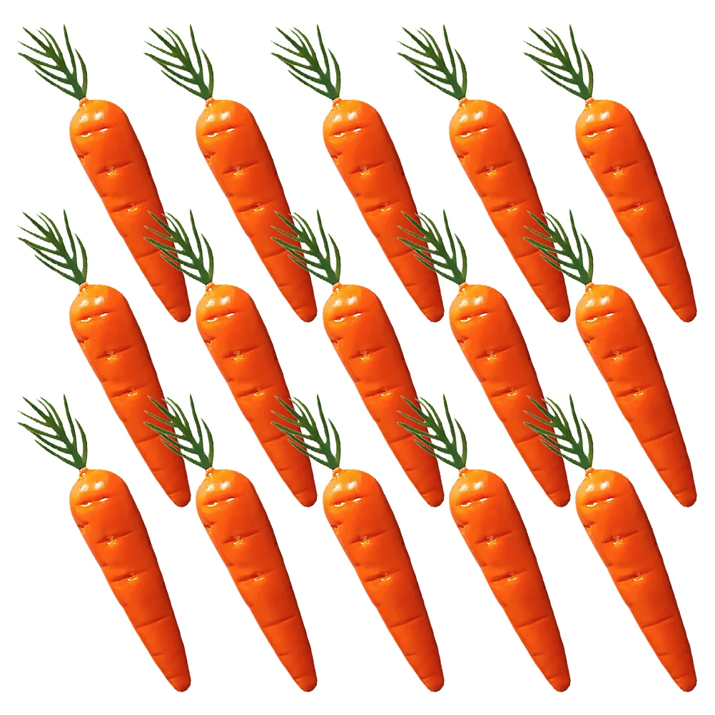 

24pcs Mini Artificial Carrot Decoration Fake Vegetable Ornaments For Crafts Kitchen Scene Display Props Pretend Play Easter